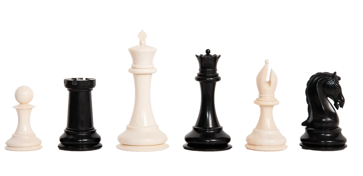 The Mammoth Ivory and Genuine Ebony Collector Series Luxury Chess Pieces - 4.4" King