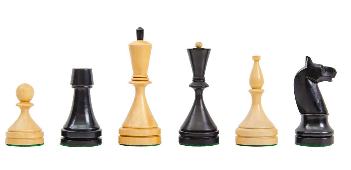 Circa 1962 Baku Wood Chess Pieces - 4.2" King