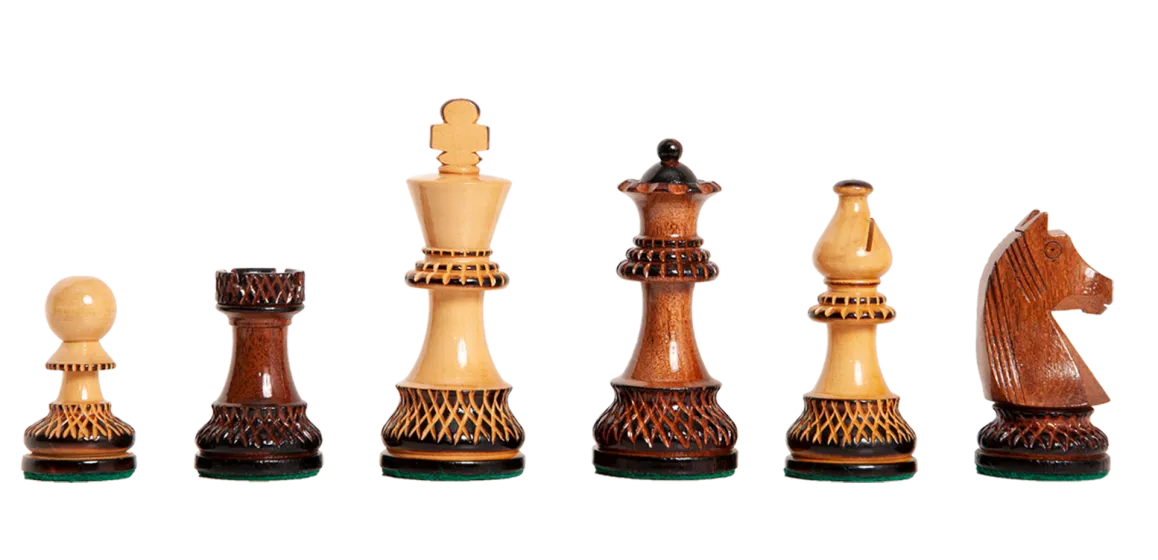 The Burnt Golden Rosewood Championship Series Chess Pieces - 3.75" King