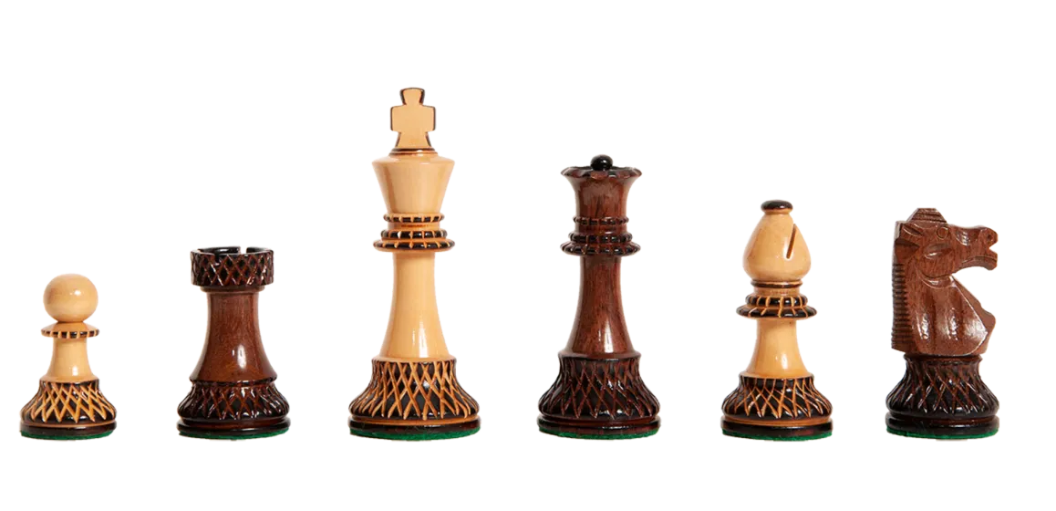 The Burnt Golden Rosewood Club Series Chess Pieces - 3.75" King