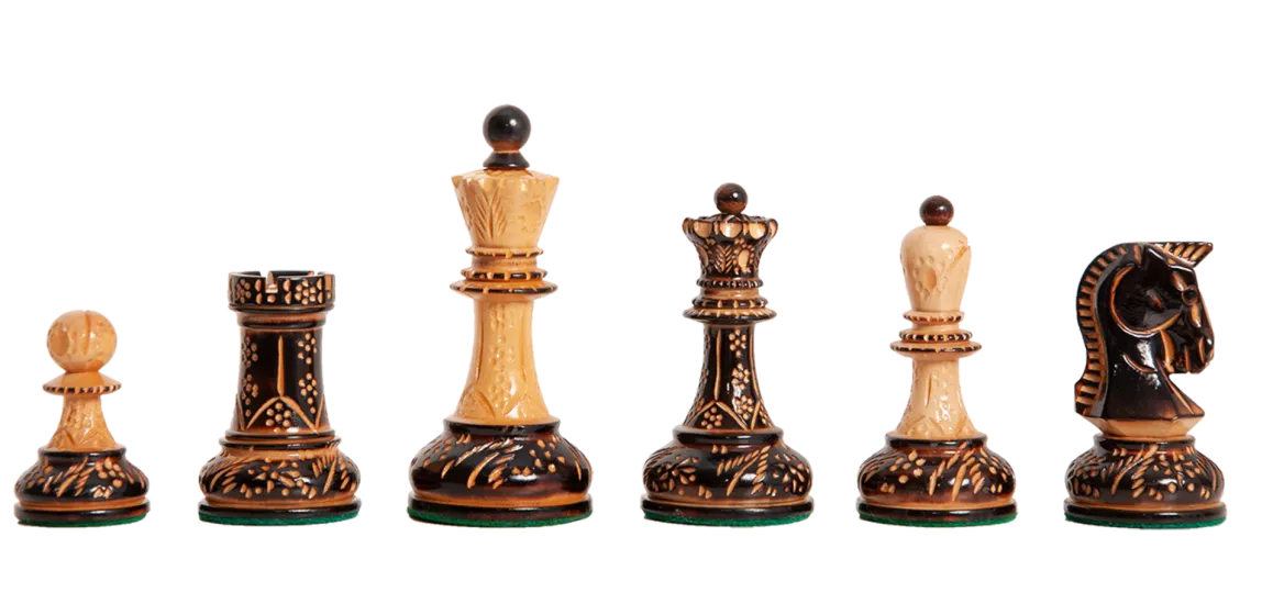 The Burnt Dubrovnik Series Chess Pieces - 3.75" King