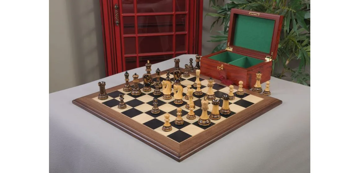 The Burnt Zagreb '59 Series Chess Set, Box, & Board Combination