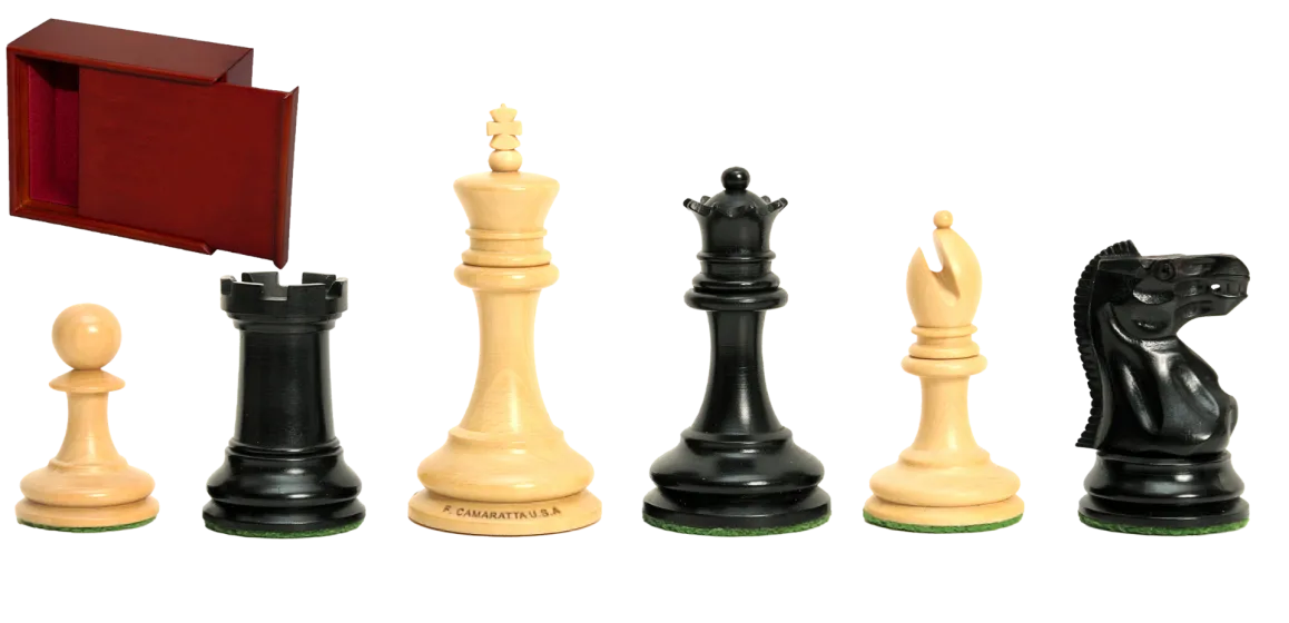 The Zukertort Series Library Chess Pieces - 2.875" King - Includes Free Slide-Top Box