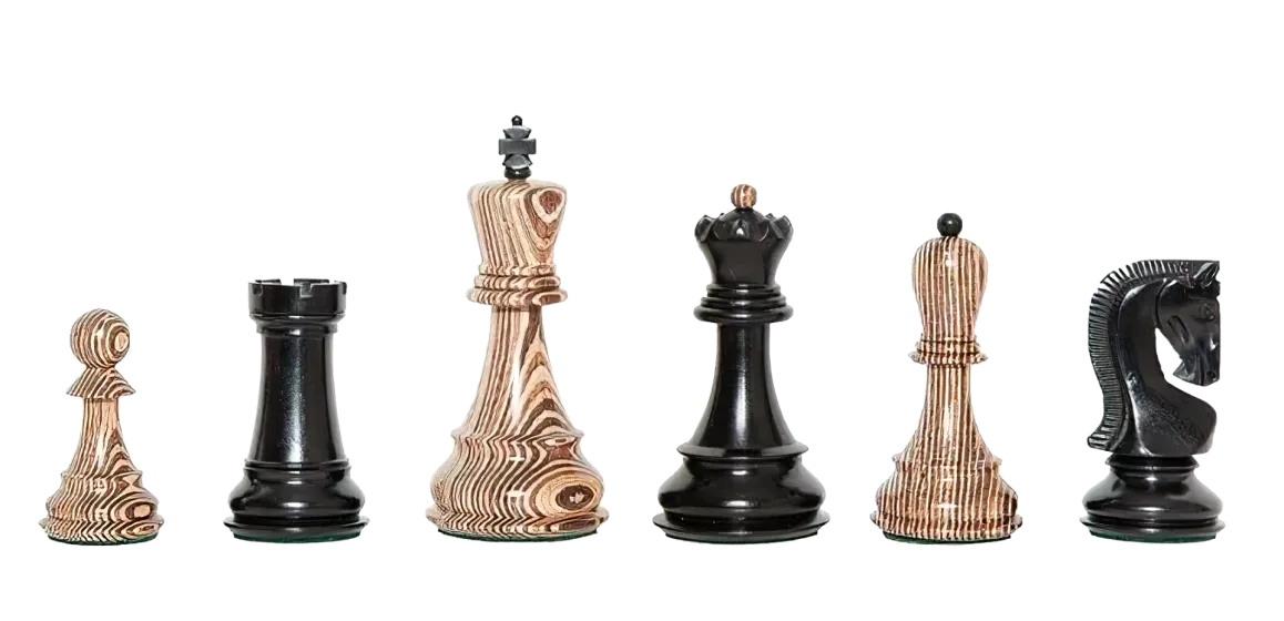 The Exotique Collection® - The Zagreb Series Luxury Chess Pieces - 3.875" King - With Genuine Ebony