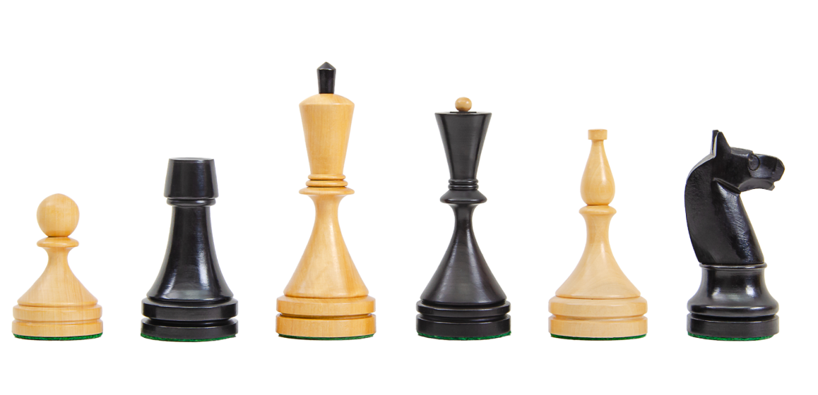 The Circa 1961 Baku Series Wood Chess Pieces - 4.2" King