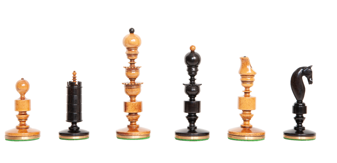 The Biedermeier Pre-Staunton Vintage Series Luxury Chess Pieces - 4.4" King