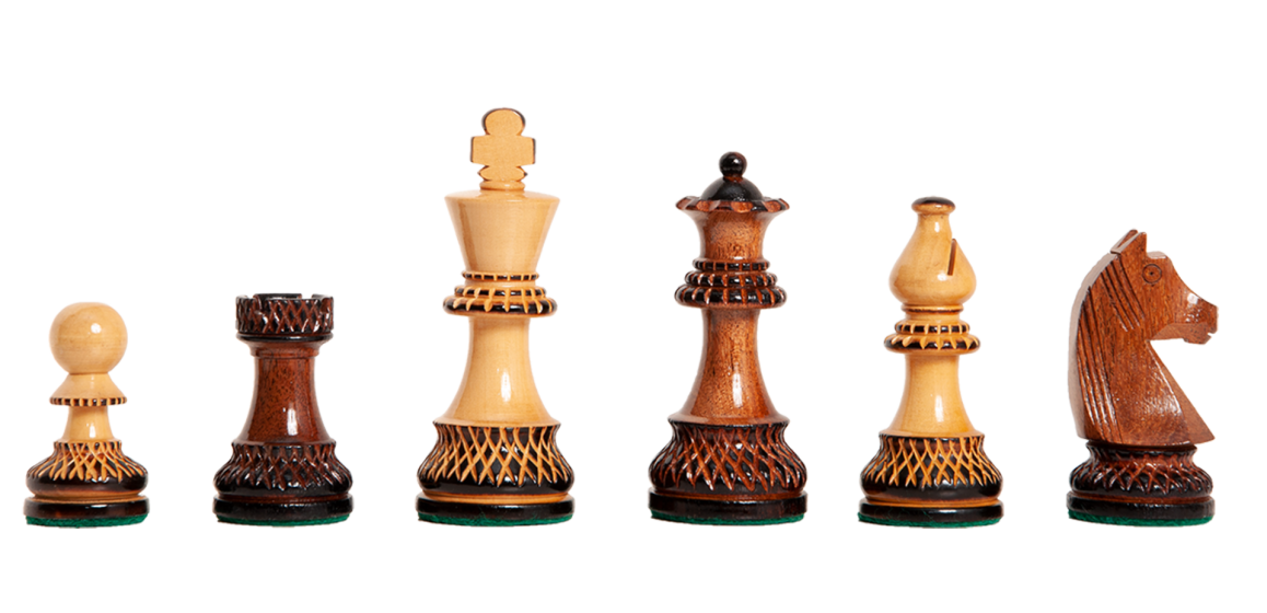 The Burnt Golden Rosewood Championship Series Chess Pieces - 3.75" King