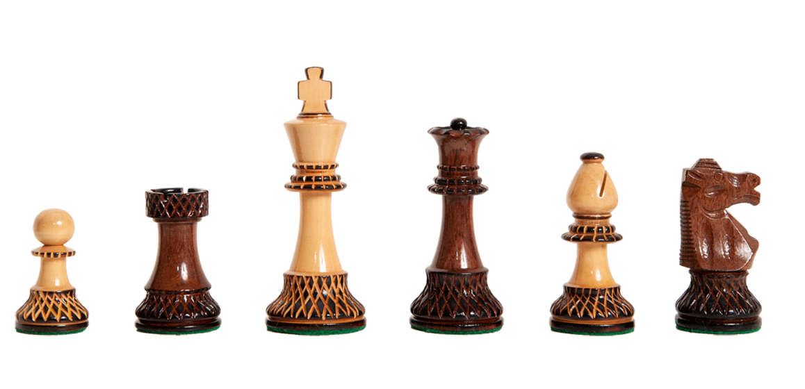The Burnt Golden Rosewood Club Series Chess Pieces - 3.75" King