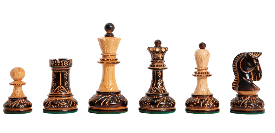 The Burnt Dubrovnik Chess Pieces - 3.75" King