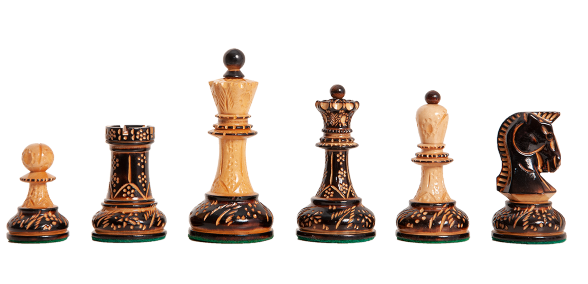The Burnt Dubrovnik Chess Pieces - 3.75" King
