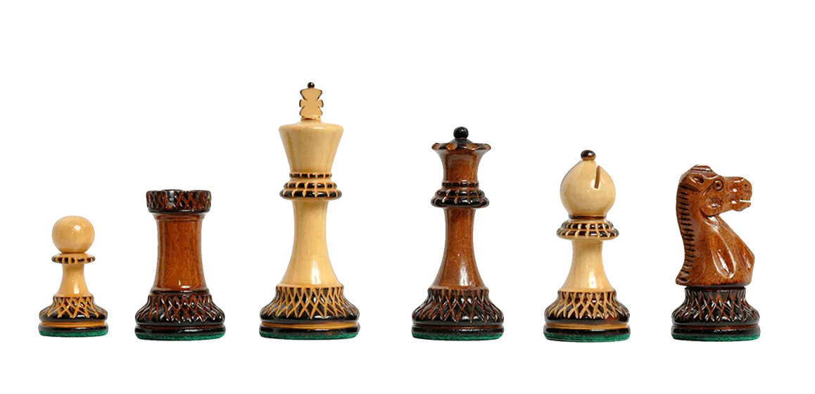 The Burnt Golden Rosewood Grandmaster Series Chess Pieces - 4.0" King