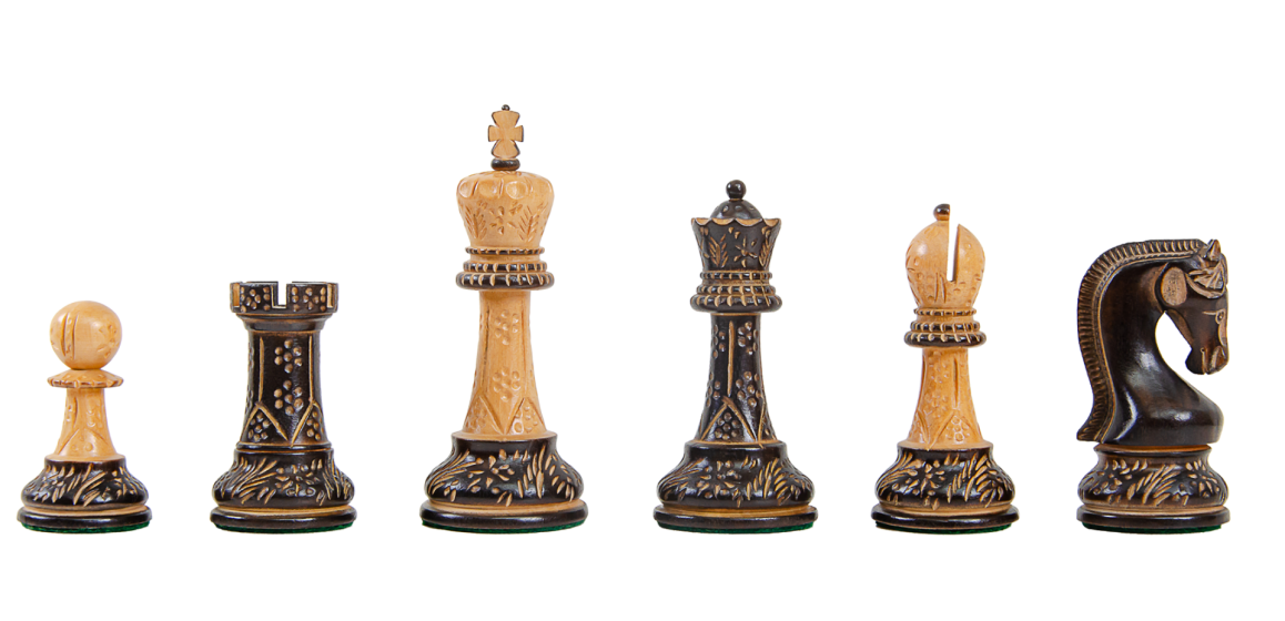 The Burnt Leningrad Series Chess Pieces - 4.0" King 