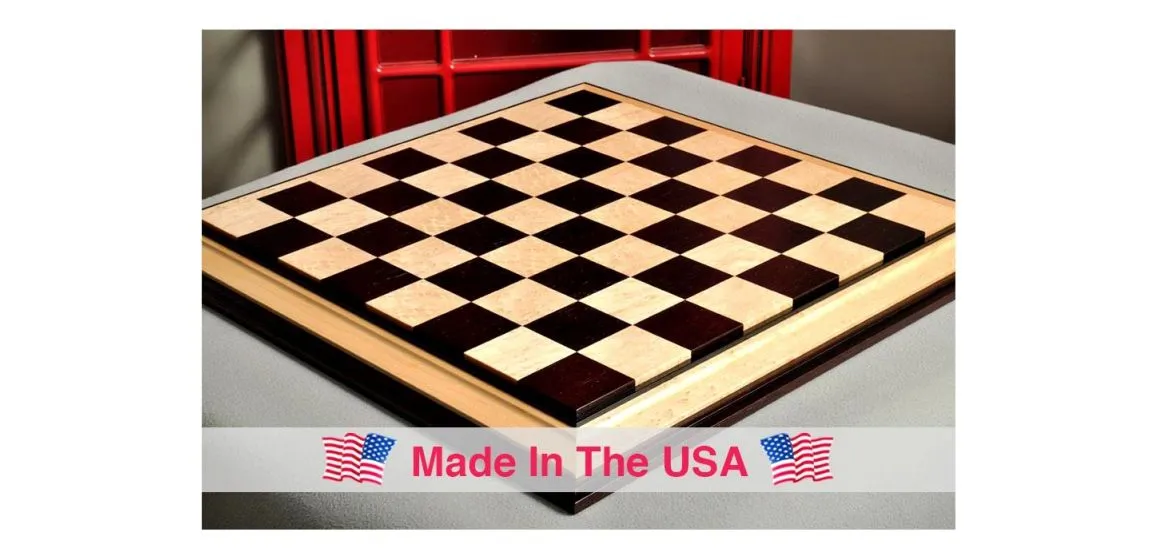 Signature Contemporary III Luxury Chess board - AFRICAN PALISANDER / BIRD'S EYE MAPLE - 2.5" Squares