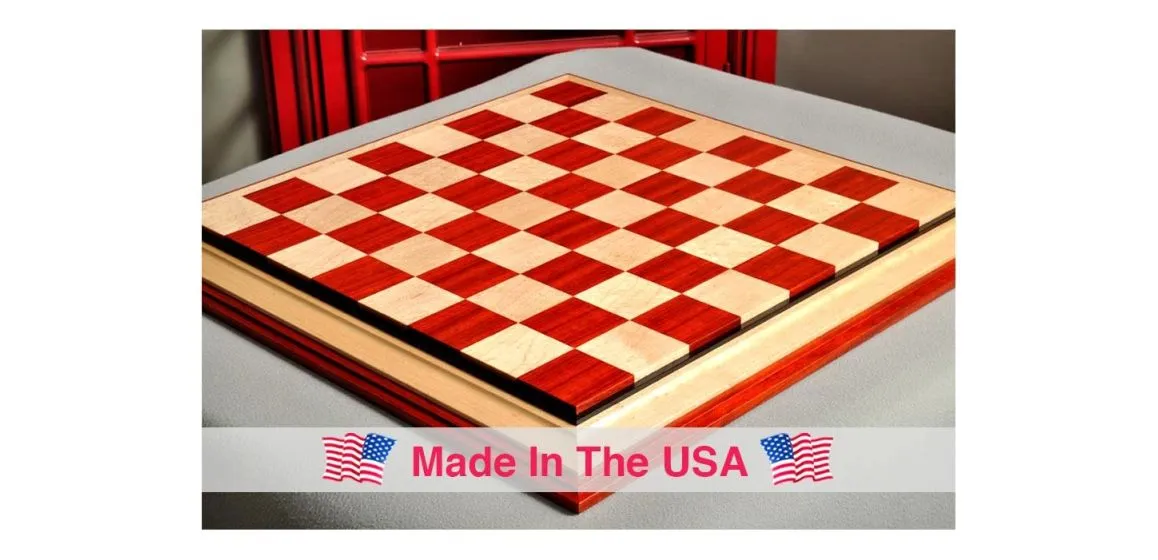 Signature Contemporary III Luxury Chess board - PADAUK / BIRD'S EYE MAPLE - 2.5" Squares