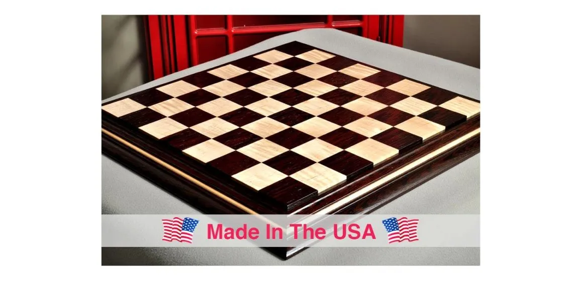 Signature Contemporary II Chess Board - African Palisander/ Curly Maple - 2.5" Squares