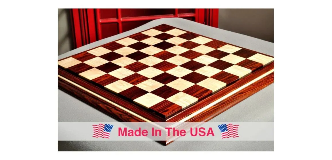 Signature Contemporary II Chess Board - Cocobolo / Curly Maple - 2.5" Squares