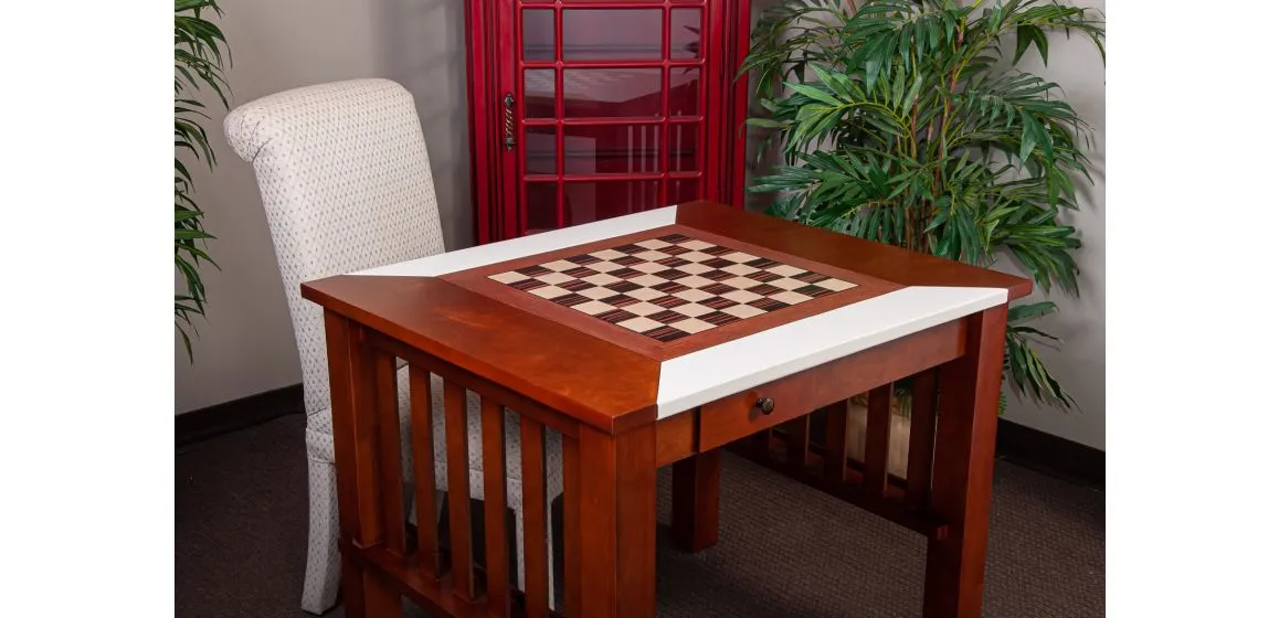 The Camaratta Signature Championship Chess Table - Eggshell White
