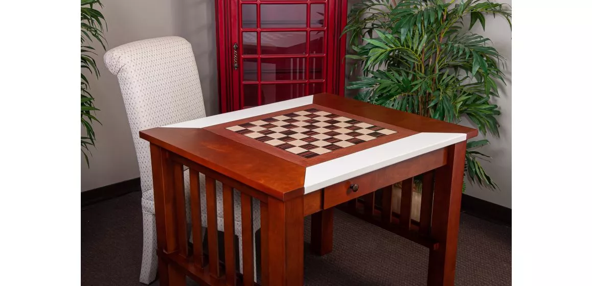 The Camaratta Signature Championship Chess Table - Eggshell White