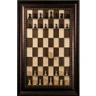 Straight Up Chess Board - Maple Nut Series with Checkered Bronze Frame 