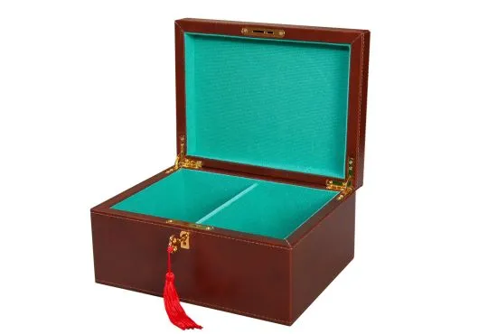 Premium Leather Chess Box - Brown