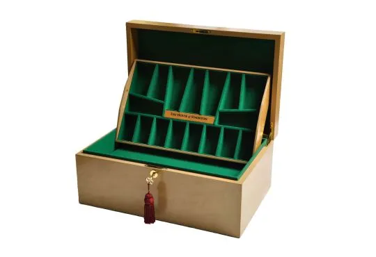 The House of Staunton *NEW* Fitted Coffer Chess Box - Bird's Eye Maple