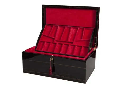 Signature Fitted Coffer Chess Box - Macassar Ebony