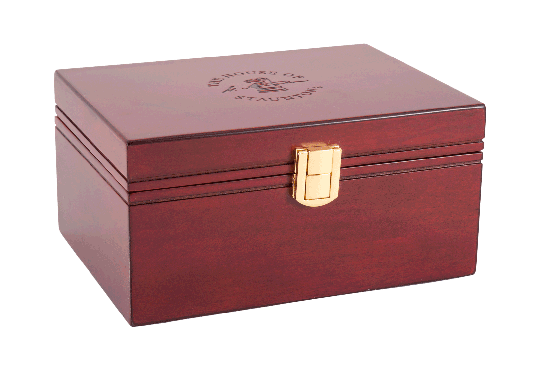 Small Red Burl Premium Chess Box