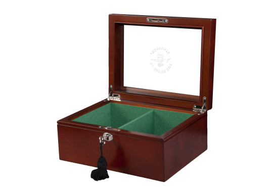 Superior Chess Box - Mahogany - Glass Top