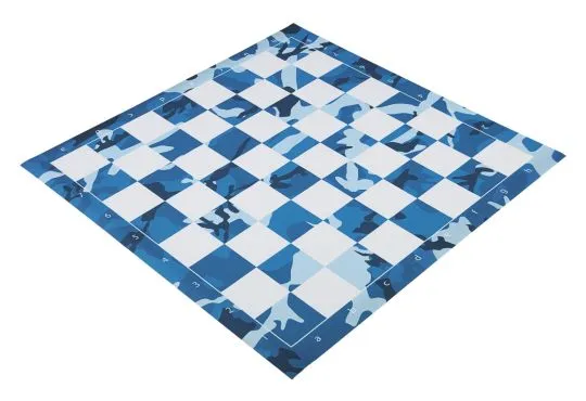 Blue Camo - Full Color Thin Mousepad Chess Board