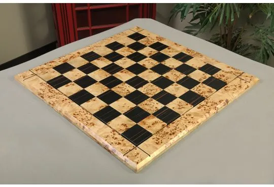 MAPLE BURL & Ebony Reproduction of the Drueke Chess Board - 2.5" SQUARES