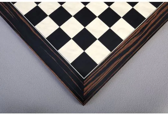 Black Anegre, Bird's Eye Maple & Macassar Ebony Standard Traditional Chess Board - Satin Finish