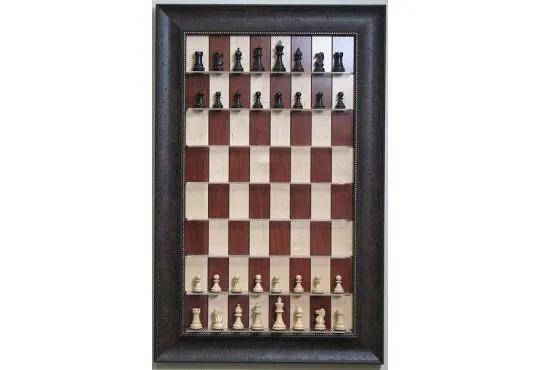 Straight Up Chess Board - Red Maple Chess Board with Walnut Scoop Frame 