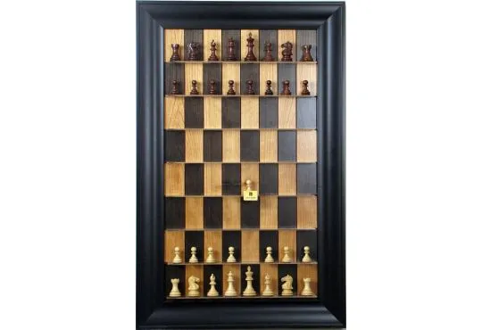 Straight Up Chess Board - Black Cherry Series with Black Contemporary Frame 