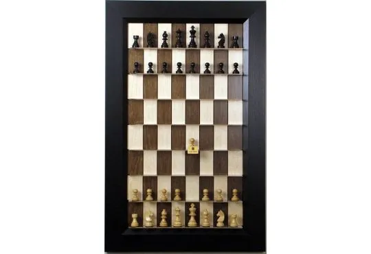 Straight Up Chess Board - Maple Nut Series with the Flat Black 