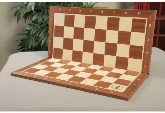 Folding Mahogany and Maple Wooden Tournament Chess Board