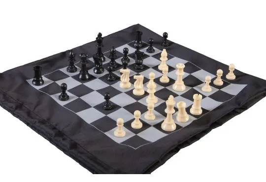 Analysis Chess Pieces and Cinch Chess Board Bag Combo