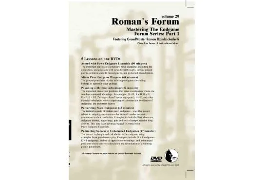 E-DVD ROMAN'S LAB - VOLUME 29 - Mastering The Endgame Forum Series - PART 1