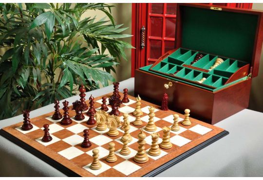 The Savano Series Luxury Wood Chess Set, Box, & Board Combination