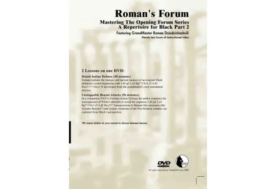 E-DVD ROMAN'S LAB - VOLUME 32 - Mastering The Opening Forum Series - A Repertoire For Black - PART 2