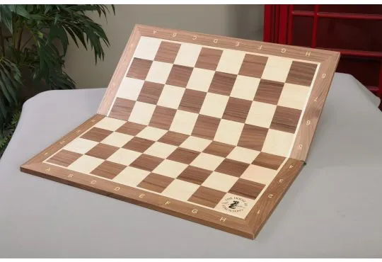 IMPERFECT - Folding Walnut & Maple Wooden Chess Board - 2.25" With Notation & Logo