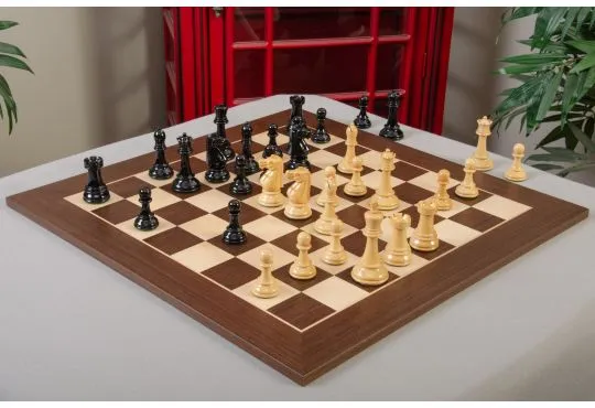 IMPERFECT - 3.875" Havana 1966 - BLACK / NATURAL LACQUERED - Wood Chess Pieces