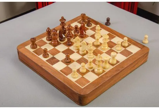 IMPERFECT - WOODEN MAGNETIC Travel Chess Set - 12" Square