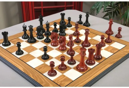 IMPERFECT - The Imperial Collector Series Prestige Chess Set - Pieces Only - 4.4" King - Blood Rosewood / Genuine Ebony