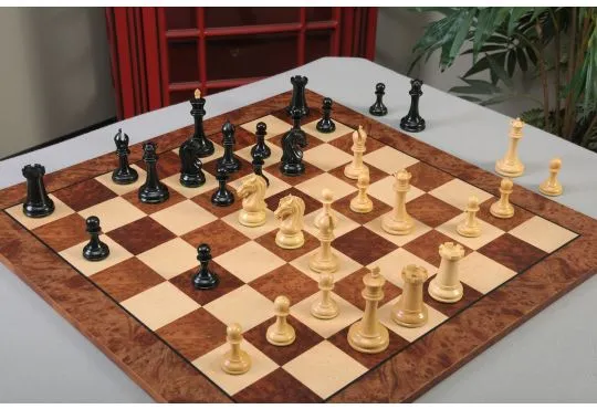 IMPERFECT - The Camaratta Collection - The Craftsman Cooke Series Luxury Chess Pieces - 3.75" King - Genuine Ebony and Natural Boxwood