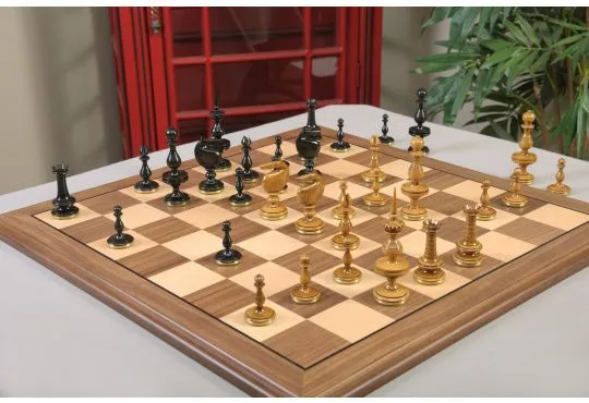 IMPERFECT - The Killarney Vintage Series Luxury Chess Pieces - 5" King - Genuine Ebony & Antiqued Boxwood