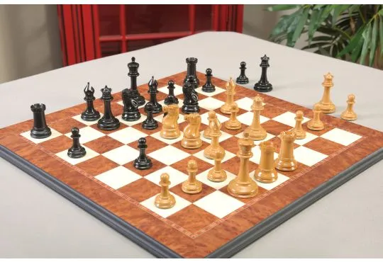 IMPERFECT - The Camaratta Collection - The 1854 Anderssen Series Luxury Chess Pieces - 3.5" King - Genuine Ebony and Antiqued Boxwood
