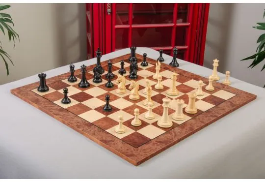 IMPERFECT - 3.75" Imperial - GENUINE EBONY/ BOXWOOD - Wood Chess Pieces