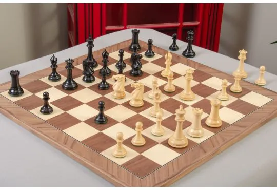 IMPERFECT - 4.0" - The 1849 Collector Series Chess Pieces - EBONIZED BOXWOOD & BOXWOOD - from The Camaratta Collection