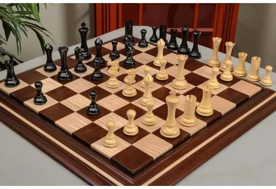 IMPERFECT - 4.4" Empire - GENUINE EBONY / BOXWOOD - Wood Chess Pieces