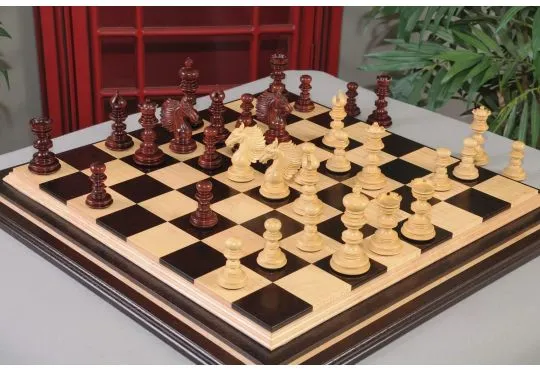 IMPERFECT - 4.4" Messina - BLOOD ROSEWOOD / BOXWOOD - Wood Chess Pieces